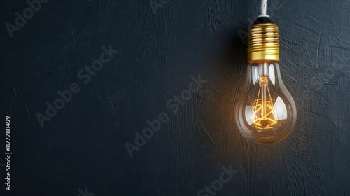 Wallpaper Mural A Single Light Bulb Hanging Against a Dark Background Torontodigital.ca