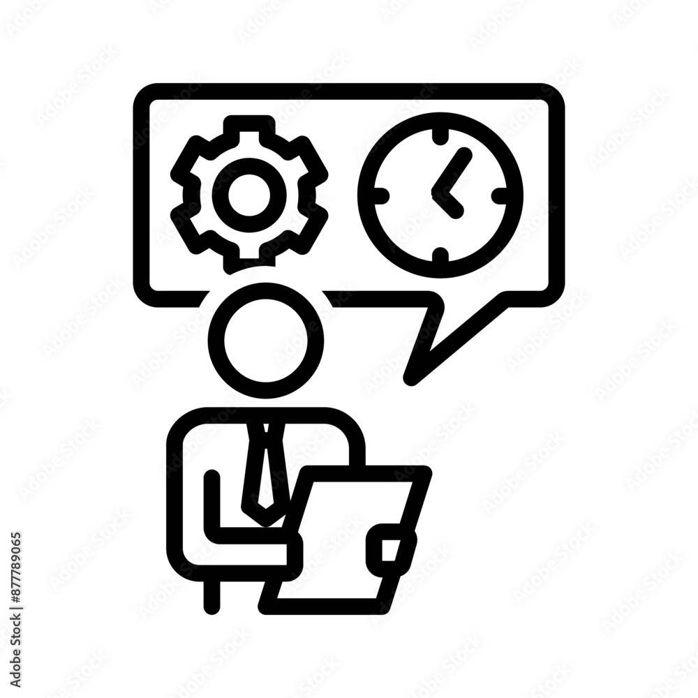 Vector black line icon for Manageability Vector black line icon for Manageability
