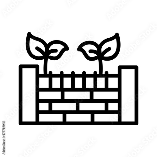 Vector black line icon for Enclosure