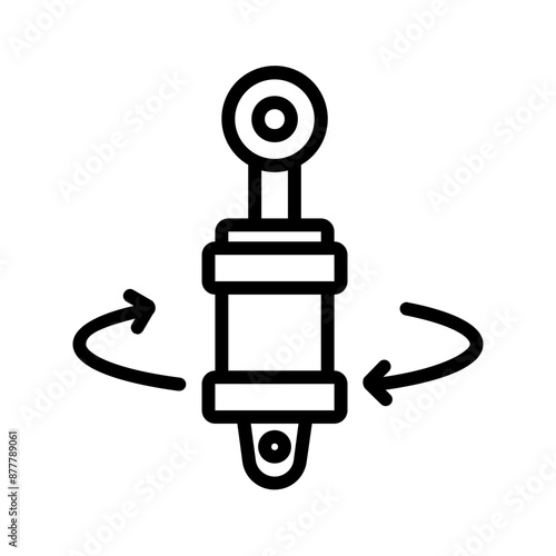 Vector black line icon for Rotatory actuator