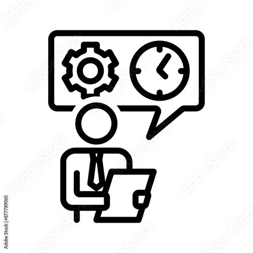 Vector black line icon for Manageability