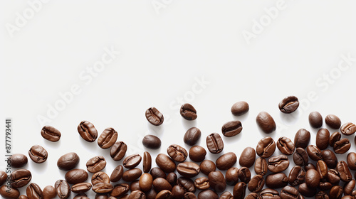 realistic coffee beans isolated on a white background 