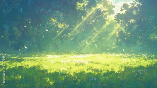 新緑と木漏れ日の風景7