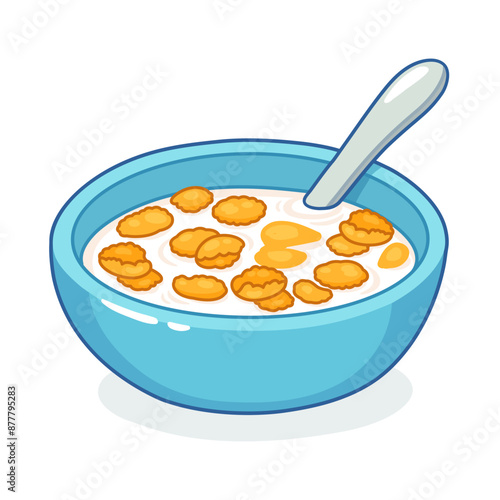 Cornflakes breakfast bowl drawing