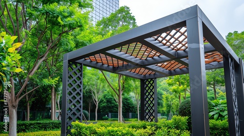 Modern iron structures with geometric shapes, Iron  Geometric  Modern, Contemporary Design photo