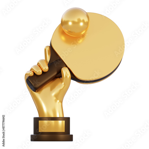 table tennis cup 3d icon illustration