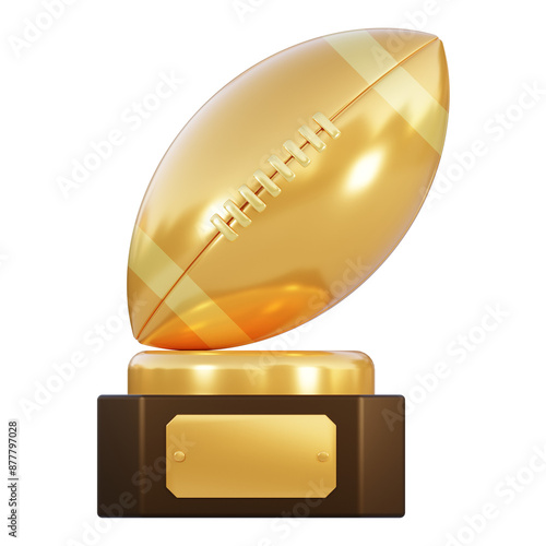 american football cup 3d icon illustration