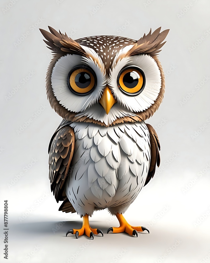 Adorable cartoon owl with big eyes. Adorable cartoon owl with big eyes.