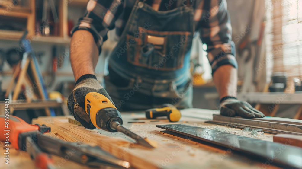 A person doing DIY home improvement. DIY home improvement person tools renovation indoors project construction work handyman. A person doing DIY home improvement. DIY home improvement person tools renovation indoors project construction work handyman.