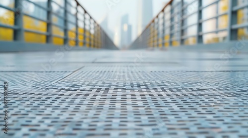 Grid-patterned metal sheets in structural environment, Sheet  Grid  Structural, Industrial Strength photo