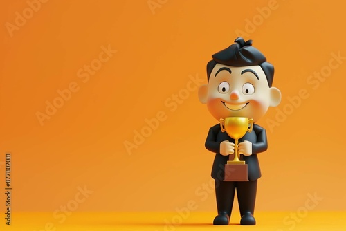 Business person with an award, character 