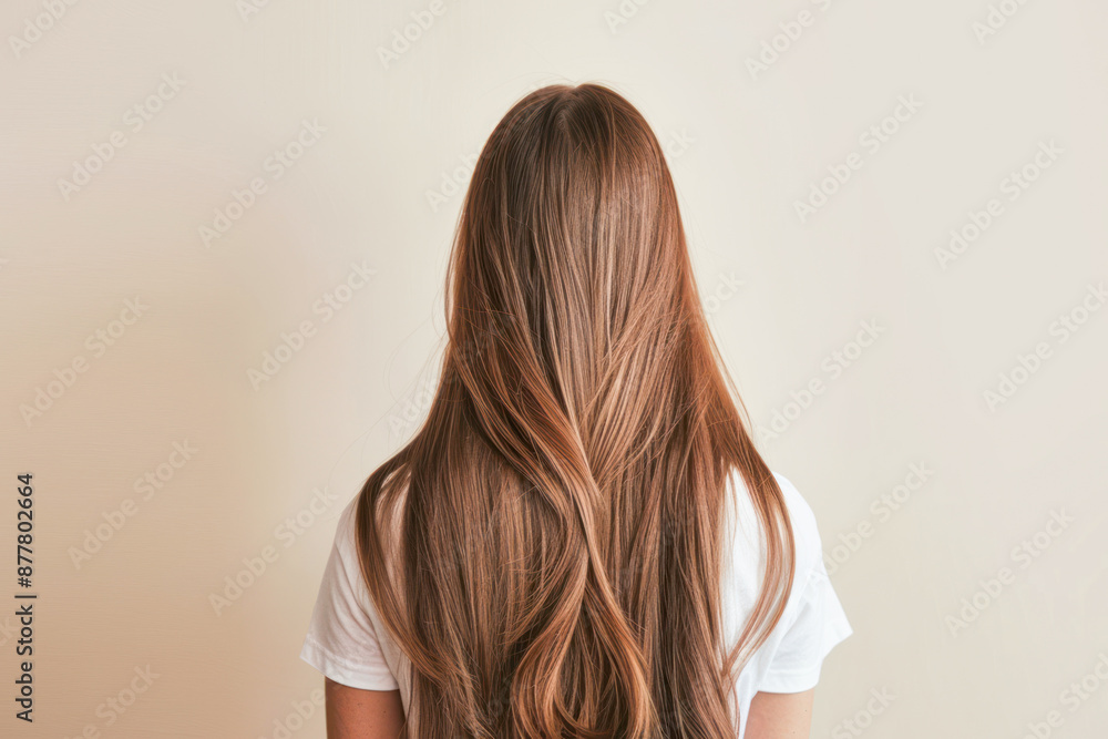 Fototapeta premium long and shiny hair woman back view