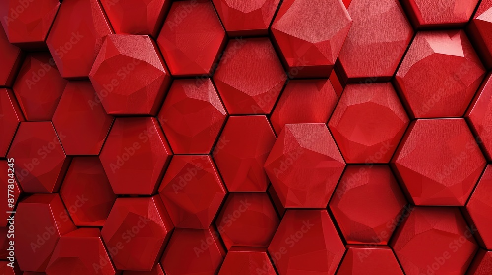 Dynamic Red Background with Hexagon Pattern and Seamless Texture in 3D Rendering Style. Ideal for Modern Designs, Digital Art, and Abstract Concepts. Dynamic Red Background with Hexagon Pattern and Seamless Texture in 3D Rendering Style. Ideal for Modern Designs, Digital Art, and Abstract Concepts.