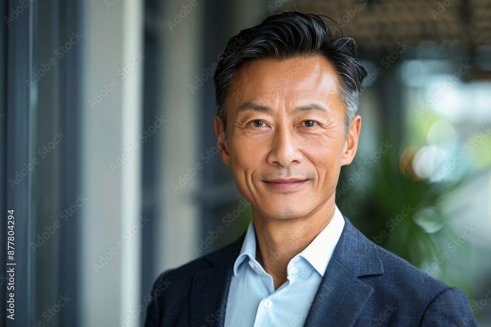 Portrait of a good looking Asian middle aged businessman Portrait of a good looking Asian middle aged businessman