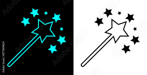Modern style magic wand. Wand icon.
