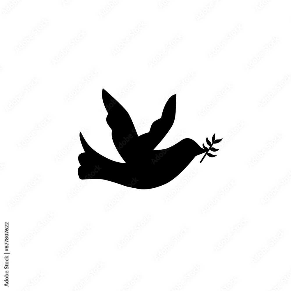 Naklejka premium pigeon silhouette icon