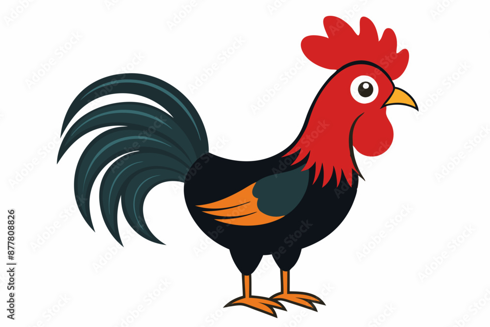 Rooster icon silhouette vector art illustration