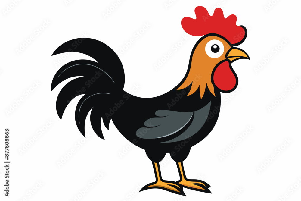 Fototapeta premium Rooster icon silhouette vector art illustration