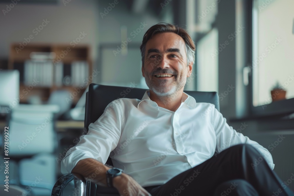 Fototapeta premium happy businessman having a break in office