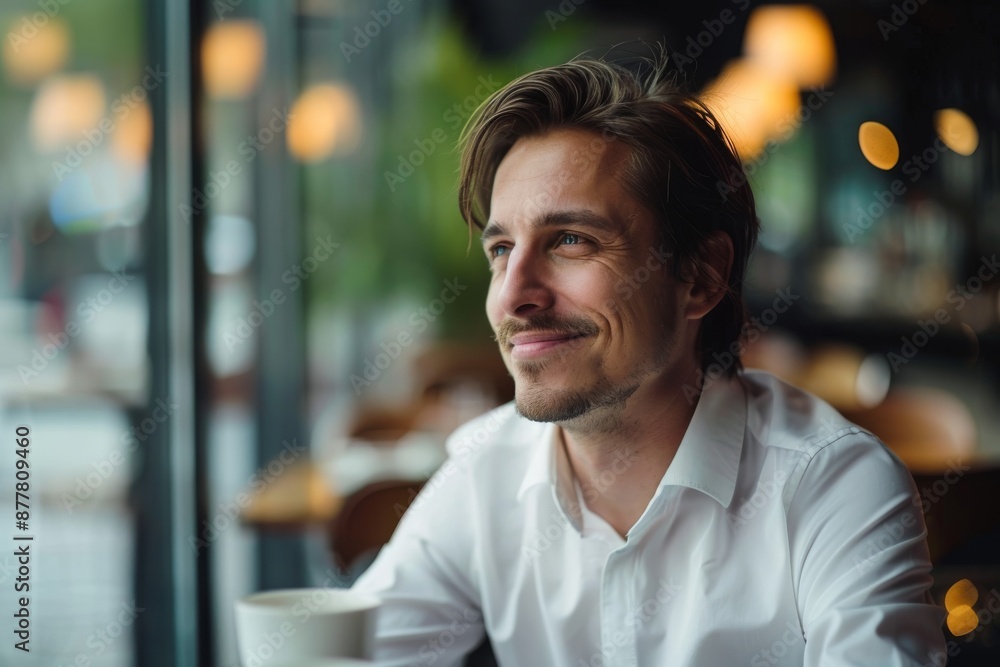 Fototapeta premium happy businessman having a break in office