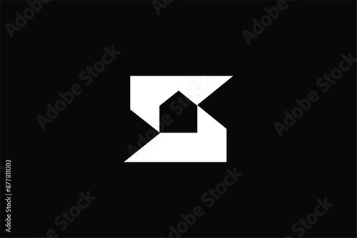 initial letter S home icon abstract geometric logo, letter S home safety sharp speed rapid iconic logo