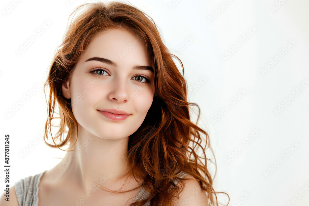 Young beautiful woman on white background Young beautiful woman on white background