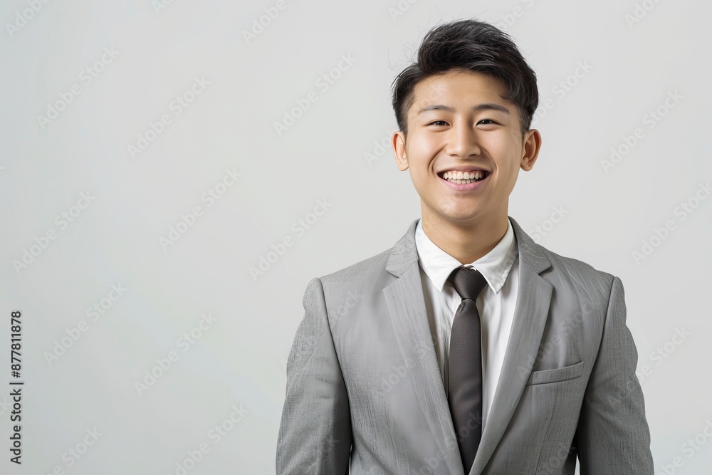 asian business people man good looking in studio. portrait businessman in grey suit confident friendly face isolated on white background - generative ai asian business people man good looking in studio. portrait businessman in grey suit confident friendly face isolated on white background - generative ai