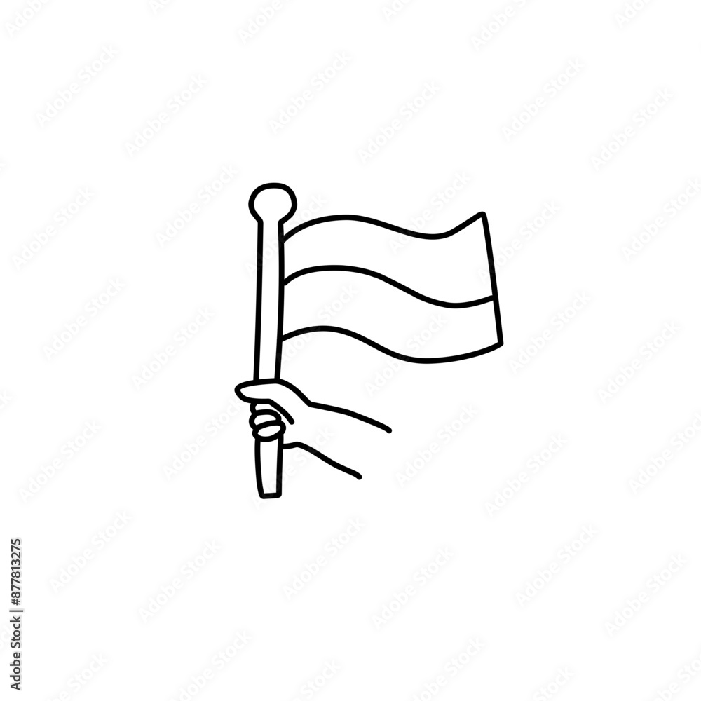 Indonesian independence day doodle icon Indonesian independence day doodle icon