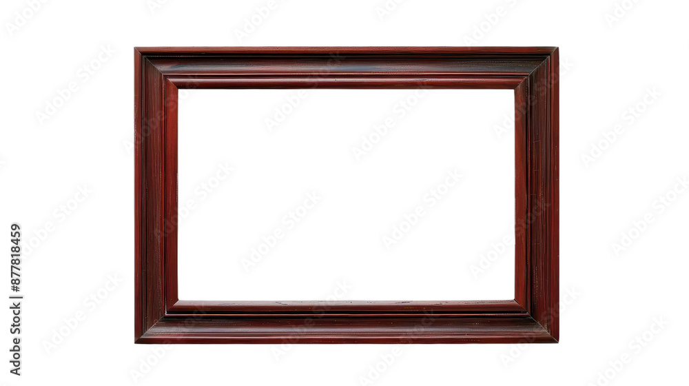 Elegant Empty Dark Brown Wooden Picture Frame on Black Background Art Elegant Empty Dark Brown Wooden Picture Frame on Black Background Art