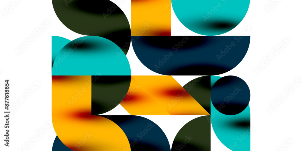 Shadow effect shiny circles and round triangles geometric modern art. Vector Illustration For Wallpaper, Banner, Background, Card, Book Illustration, landing page Shadow effect shiny circles and round triangles geometric modern art. Vector Illustration For Wallpaper, Banner, Background, Card, Book Illustration, landing page