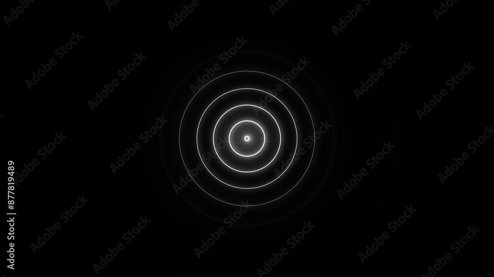 Radio Wave Diffusion Animation, Circle Looping Animation on Black Background. Radio Wave Diffusion Animation, Circle Looping Animation on Black Background.