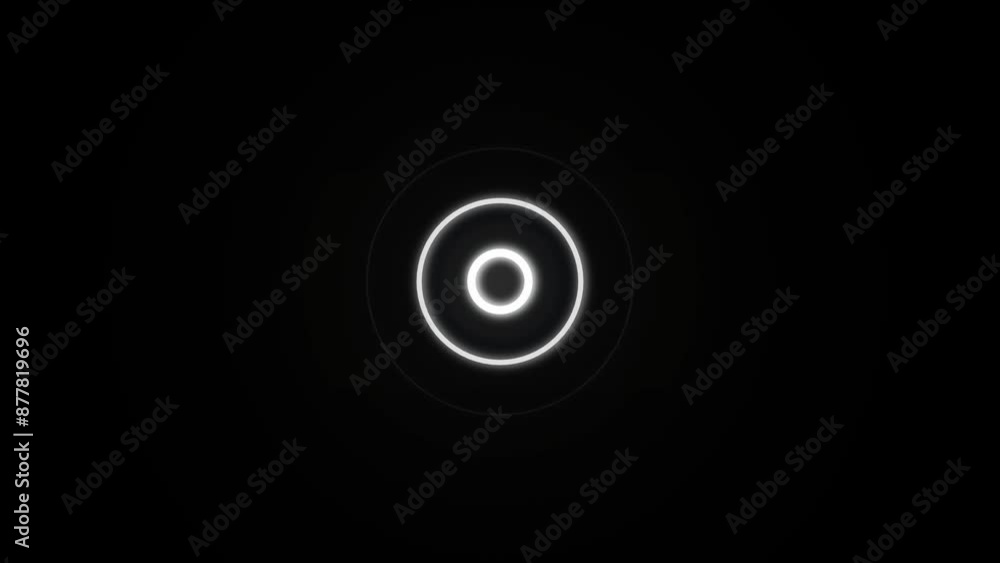 Radio Wave Diffusion Animation, Circle Looping Animation on Black Background. Radio Wave Diffusion Animation, Circle Looping Animation on Black Background.