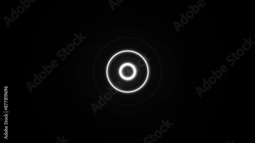 Radio Wave Diffusion Animation, Circle Looping Animation on Black Background.