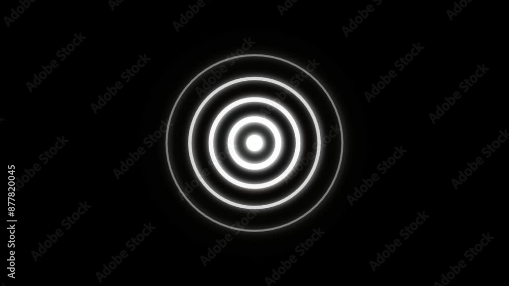 Radio Wave Diffusion Animation, Circle Looping Animation on Black Background. Radio Wave Diffusion Animation, Circle Looping Animation on Black Background.