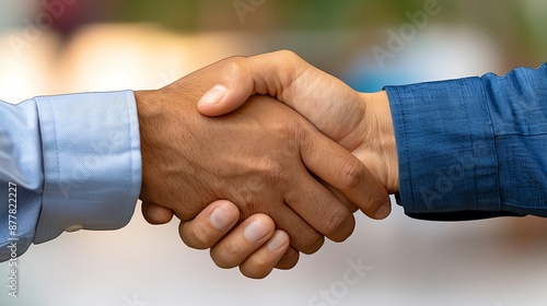Intricate close-up of a handshake between two businesspeople