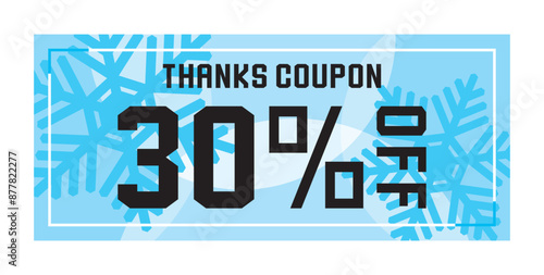 冬をイメージしたカラフルなポップなクーポンチケット