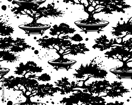 bonsai seamless pattern v2