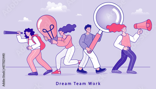 Find people employer business concept. Job hiring and online recruitment.