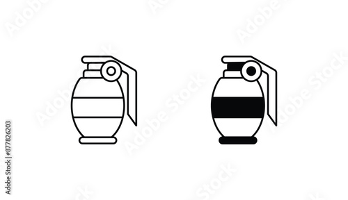 grenade icon design with white background stock illustration