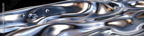 Abstract Liquid Luminosity: A Smooth, Luxurious Metal Texture Illustration Capturing the Essence of Flowing Opulence photo