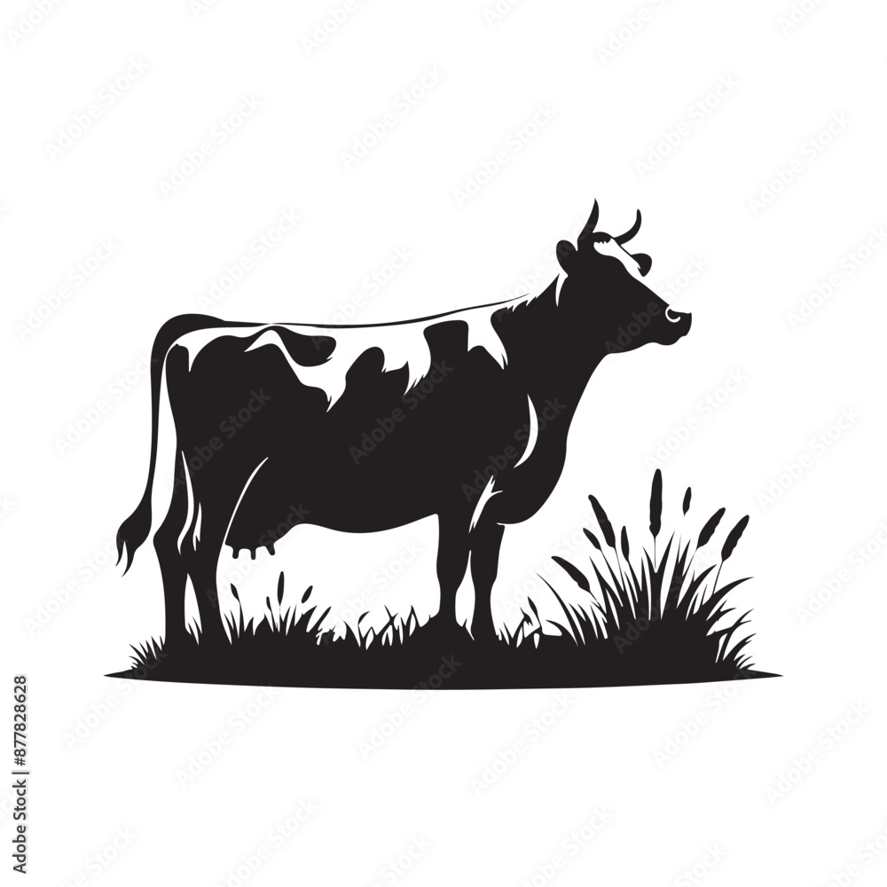 Cow silhouette vector art illustration Cow silhouette vector art illustration