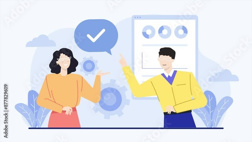 business agreement and deal concept animated illustration video