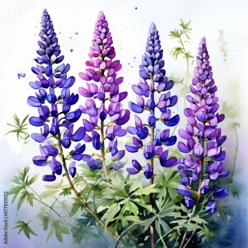 an ai generated image, Lupin flowers