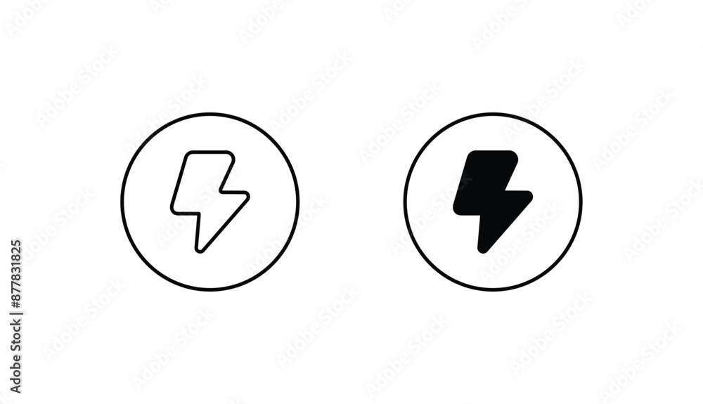 lightning bolt icon design with white background stock illustration lightning bolt icon design with white background stock illustration