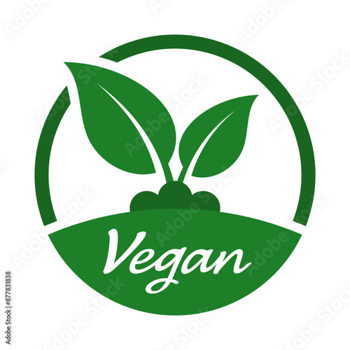 Vegan vector icon. Organic, bio, eco symbol. Vegan, no meat, lactose free, healthy, fresh and nonviolent food.
