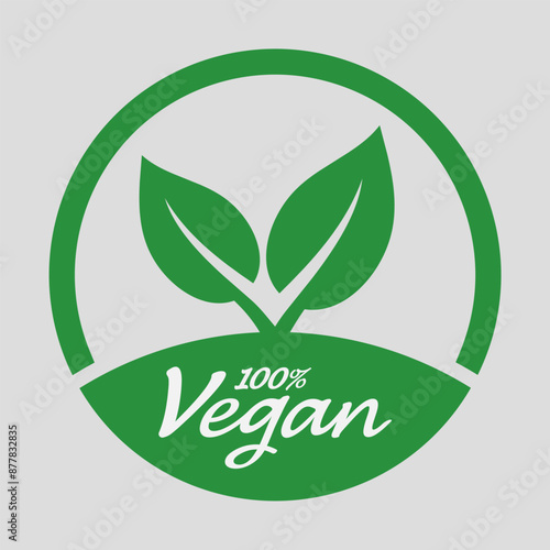 Vegan vector icon. Organic, bio, eco symbol. Vegan, no meat, lactose free, healthy, fresh and nonviolent food.