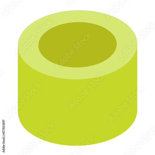 Tube basic 3d geometric shape vector illustration, isolated on white background, gambar bangun ruang tiga dimensi