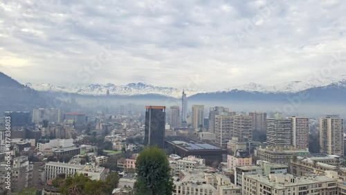 Timelapse of Santiago de Chile highlighting the Gabriela Mistral museum