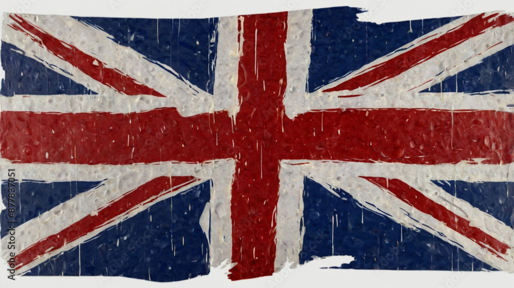 Fototapeta premium british flag paint scratches isolated on white