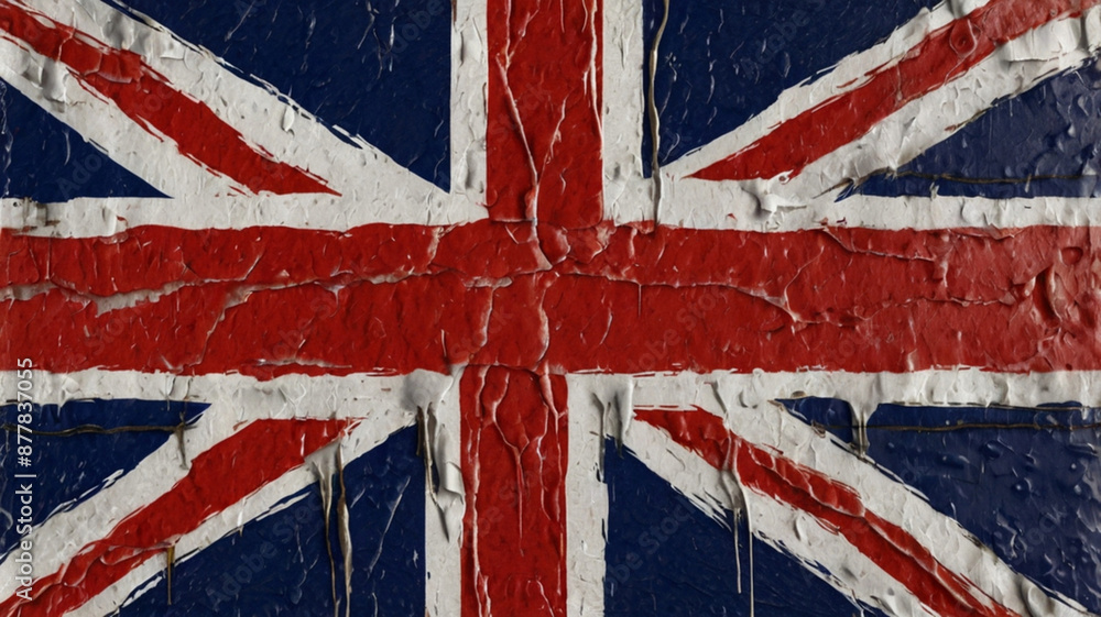 Fototapeta premium british flag paint scratches isolated on white